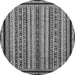 Round Abstract Gray Modern Rug, abs633gry