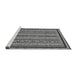 Sideview of Machine Washable Abstract Gray Modern Rug, wshabs633gry