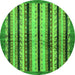 Round Machine Washable Abstract Green Modern Area Rugs, wshabs634grn