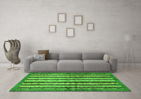 Machine Washable Abstract Green Modern Rug, wshabs634grn