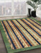 Machine Washable Abstract Brass Green Rug in a Family Room, wshabs634