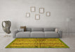 Machine Washable Abstract Yellow Modern Rug in a Living Room, wshabs634yw