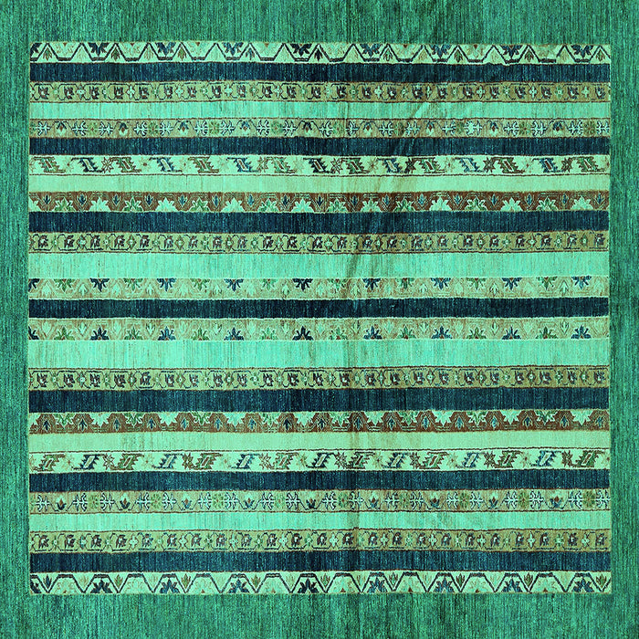 Square Abstract Turquoise Modern Rug, abs634turq