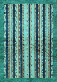 Abstract Light Blue Modern Rug, abs634lblu