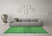 Machine Washable Abstract Emerald Green Modern Area Rugs in a Living Room,, wshabs634emgrn