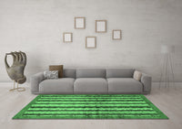 Machine Washable Abstract Emerald Green Modern Rug, wshabs634emgrn