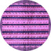 Round Machine Washable Abstract Purple Modern Area Rugs, wshabs634pur