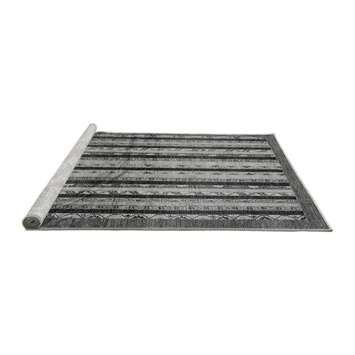 Sideview of Machine Washable Abstract Gray Modern Rug, wshabs634gry
