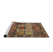 Sideview of Machine Washable Abstract Brass Green Rug, wshabs635