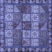 Square Abstract Blue Modern Rug, abs635blu