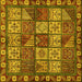 Square Abstract Yellow Modern Rug, abs635yw