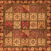 Square Machine Washable Abstract Orange Modern Area Rugs, wshabs635org