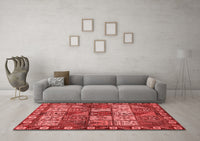 Machine Washable Abstract Red Modern Rug, wshabs635red