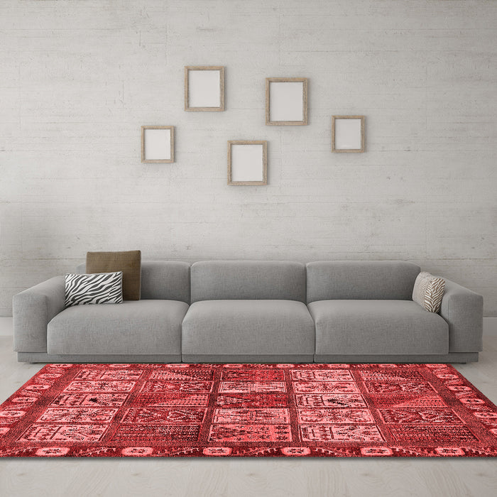 Modern Red Washable Rugs