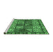 Sideview of Machine Washable Abstract Emerald Green Modern Area Rugs, wshabs635emgrn