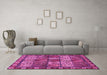 Machine Washable Abstract Pink Modern Rug in a Living Room, wshabs635pnk