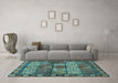 Machine Washable Abstract Light Blue Modern Rug in a Living Room, wshabs635lblu