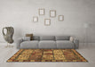 Machine Washable Abstract Brown Modern Rug in a Living Room,, wshabs635brn