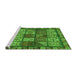 Sideview of Machine Washable Abstract Green Modern Area Rugs, wshabs635grn