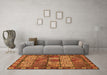 Machine Washable Abstract Orange Modern Area Rugs in a Living Room, wshabs635org