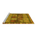 Sideview of Machine Washable Abstract Yellow Modern Rug, wshabs635yw