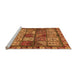 Sideview of Machine Washable Abstract Orange Modern Area Rugs, wshabs635org