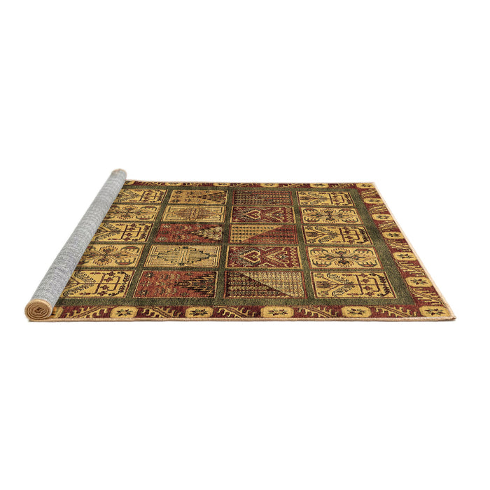 Sideview of Machine Washable Abstract Brown Modern Rug, wshabs635brn