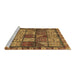 Sideview of Machine Washable Abstract Brown Modern Rug, wshabs635brn