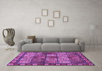 Machine Washable Abstract Purple Modern Rug, wshabs635pur