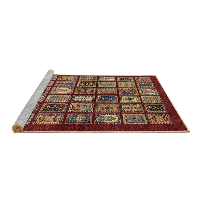 Sideview of Machine Washable Abstract Dark Red Rug, wshabs636