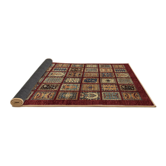 Sideview of Abstract Dark Red Southwestern Rug, abs636