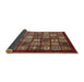 Sideview of Abstract Dark Red Southwestern Rug, abs636