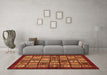 Machine Washable Southwestern Orange Country Area Rugs in a Living Room, wshabs636org