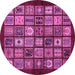 Round Southwestern Pink Country Rug, abs636pnk