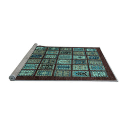 Sideview of Machine Washable Southwestern Light Blue Country Rug, wshabs636lblu