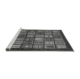 Sideview of Machine Washable Southwestern Gray Country Rug, wshabs636gry