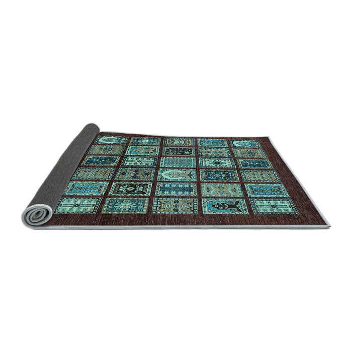 Sideview of Southwestern Light Blue Country Rug, abs636lblu