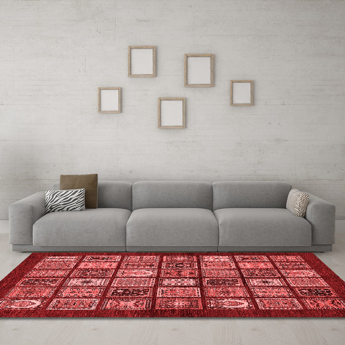 Country Red Washable Rugs