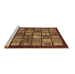 Sideview of Machine Washable Southwestern Brown Country Rug, wshabs636brn