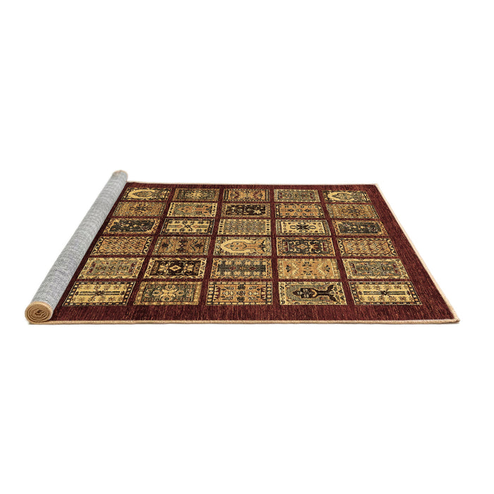 Sideview of Machine Washable Southwestern Brown Country Rug, wshabs636brn