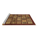 Sideview of Machine Washable Southwestern Brown Country Rug, wshabs636brn