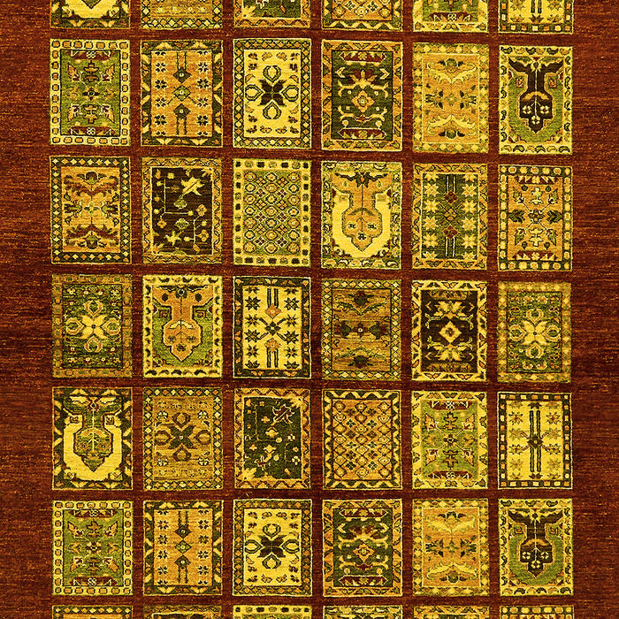 Machine Washable Southwestern Yellow Country Rug, wshabs636yw