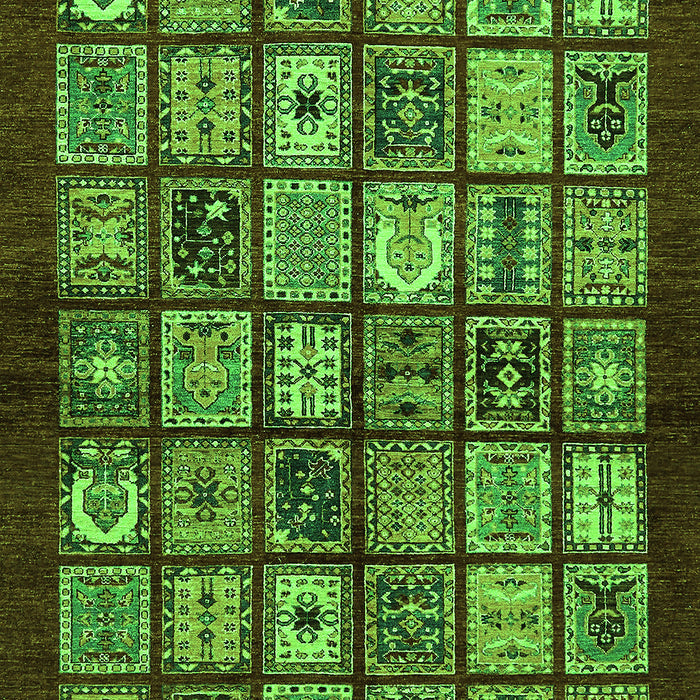 Machine Washable Southwestern Green Country Area Rugs, wshabs636grn