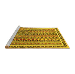 Sideview of Machine Washable Abstract Yellow Modern Rug, wshabs637yw