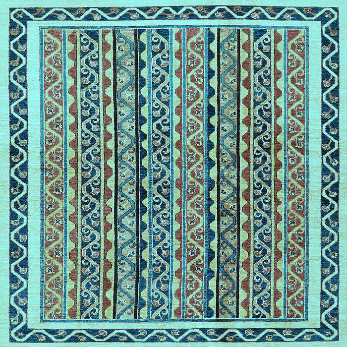 Square Machine Washable Abstract Light Blue Modern Rug, wshabs637lblu
