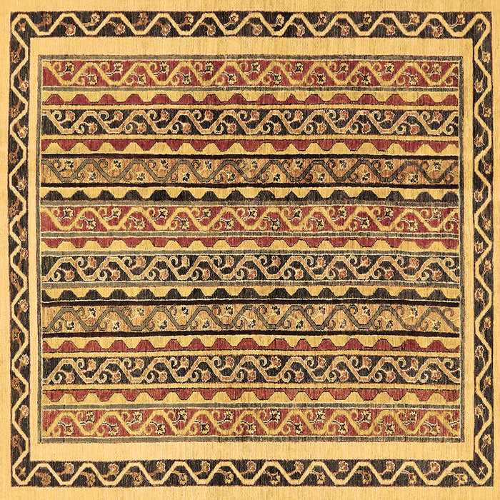 Square Abstract Brown Modern Rug, abs637brn