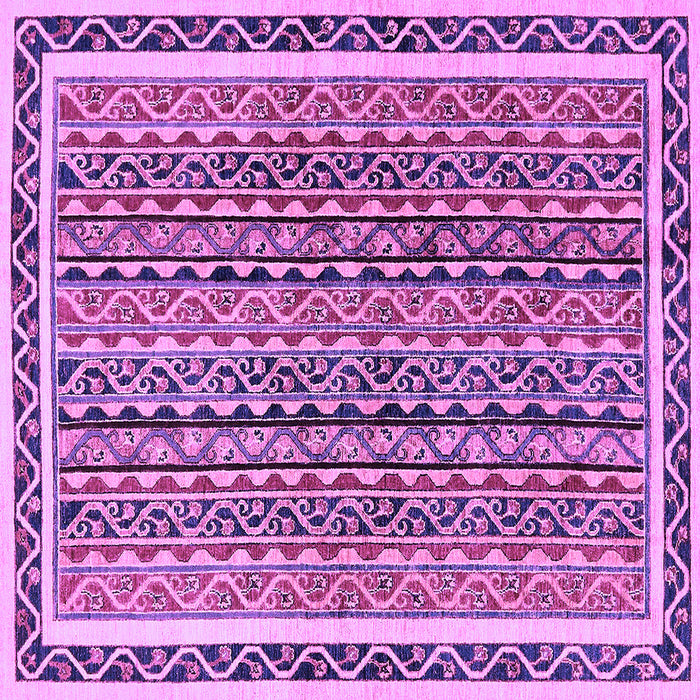 Square Machine Washable Abstract Purple Modern Area Rugs, wshabs637pur