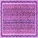 Square Machine Washable Abstract Purple Modern Area Rugs, wshabs637pur