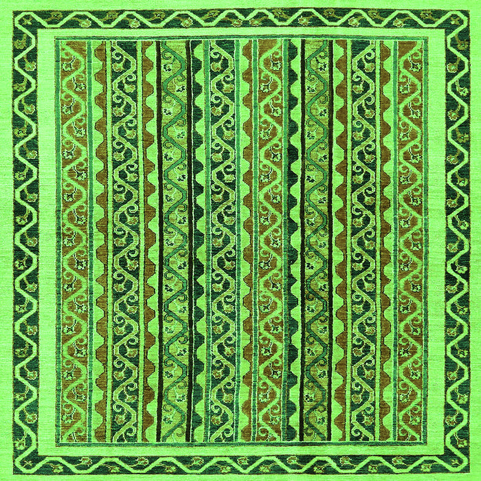 Square Abstract Green Modern Rug, abs637grn