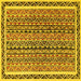 Square Machine Washable Abstract Yellow Modern Rug, wshabs637yw